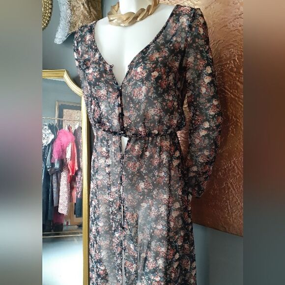 Zara Chiffon Floral Maxi Dress - Picture 6 of 16